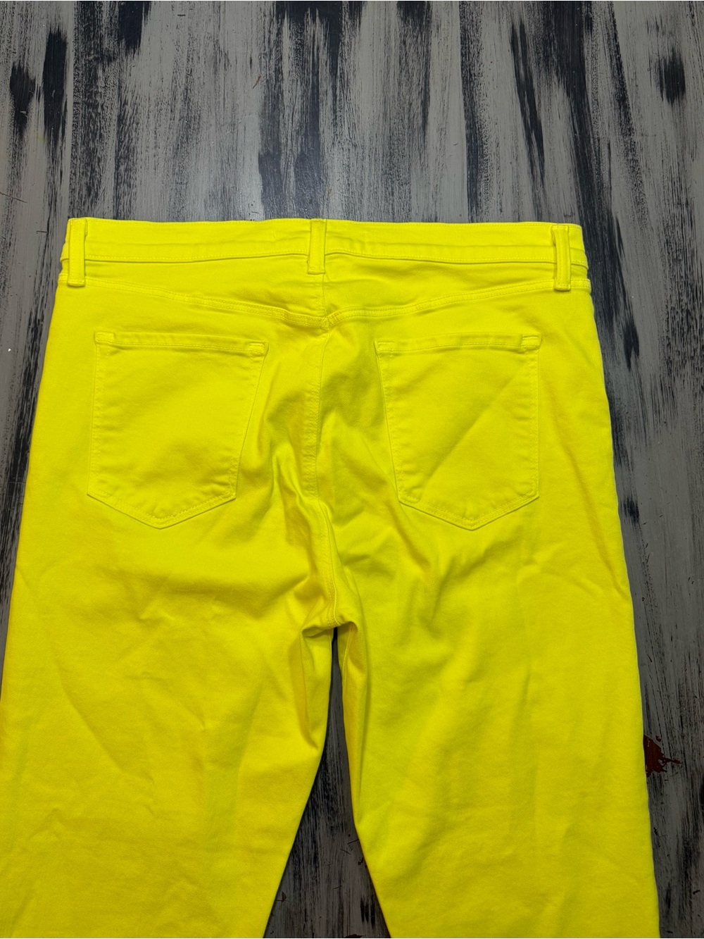 J BRAND Yellow Cropped Skinny Jeans Raw Fringe Hem Lemongrass Canary Denim 32 - Picture 5 of 15